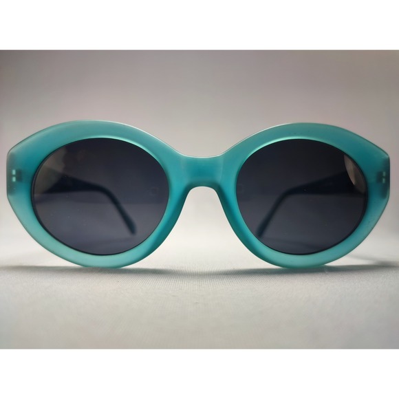 Vintage Diane Von Furstenberg Color Authority Teal Round Sunglasses 51/22/140 main image 8